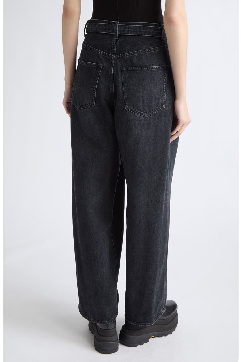 Belted Tailored Jeans, Alternate, color, BLACK