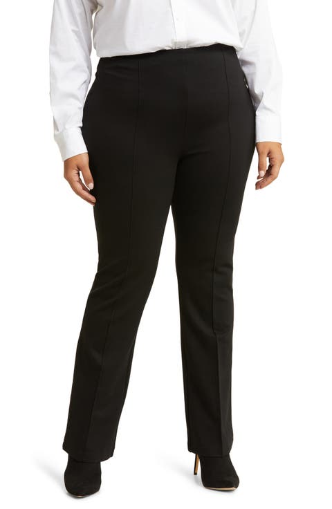 'Lyssentials Elysse High Waist Wide Leg Ponte Pants (Plus)