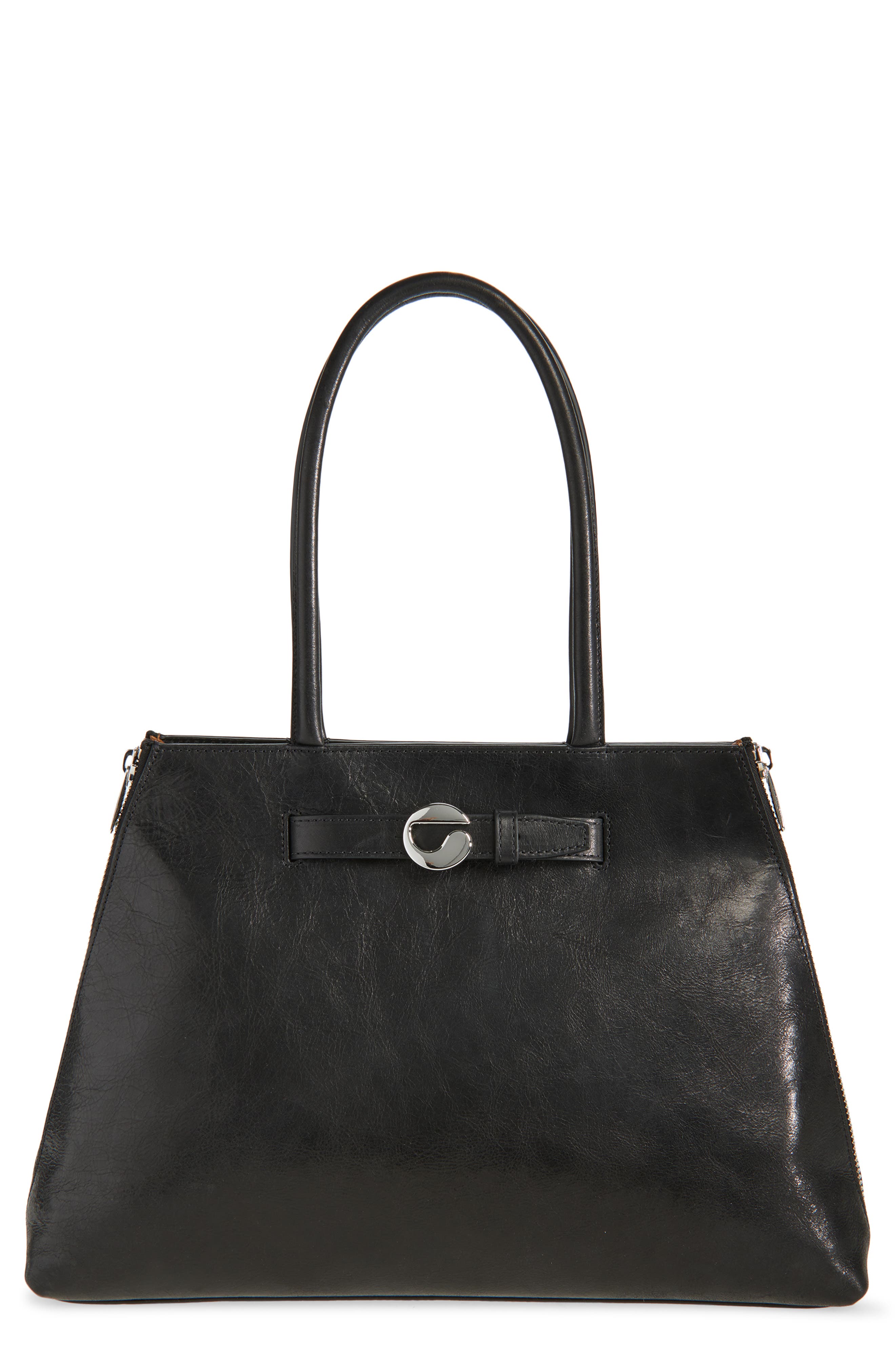 Coperni Data Leather Tote, Main, color, Blk Black