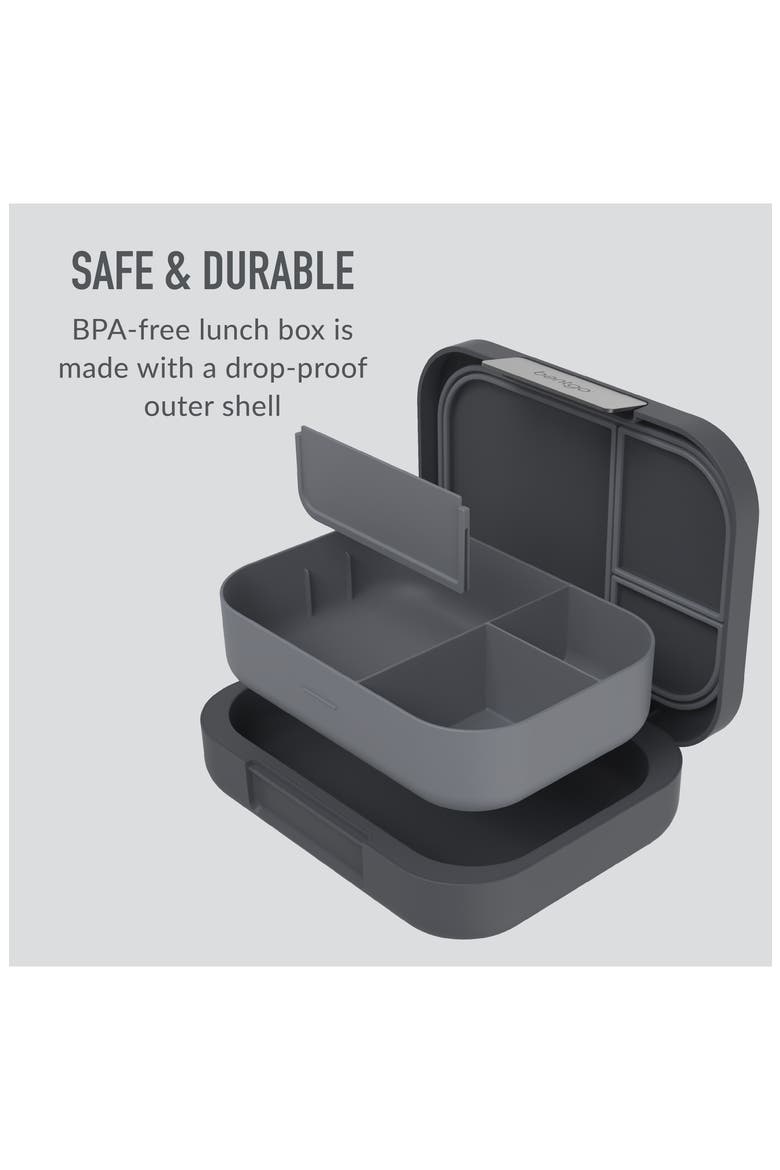 Set of 2 Modern Leakproof Lunch Bento Boxes, Alternate, color, DARK GREY