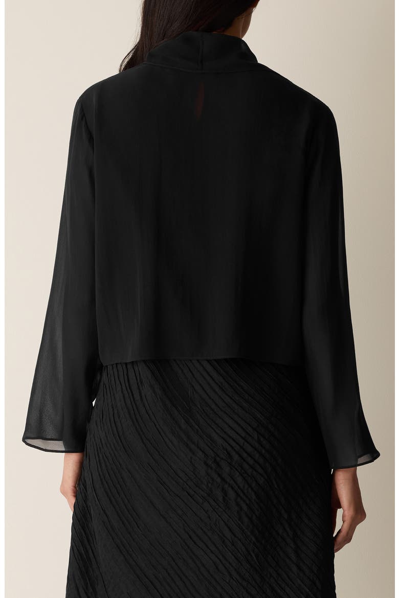 Open Front Silk Jacket, Alternate, color, BLACK