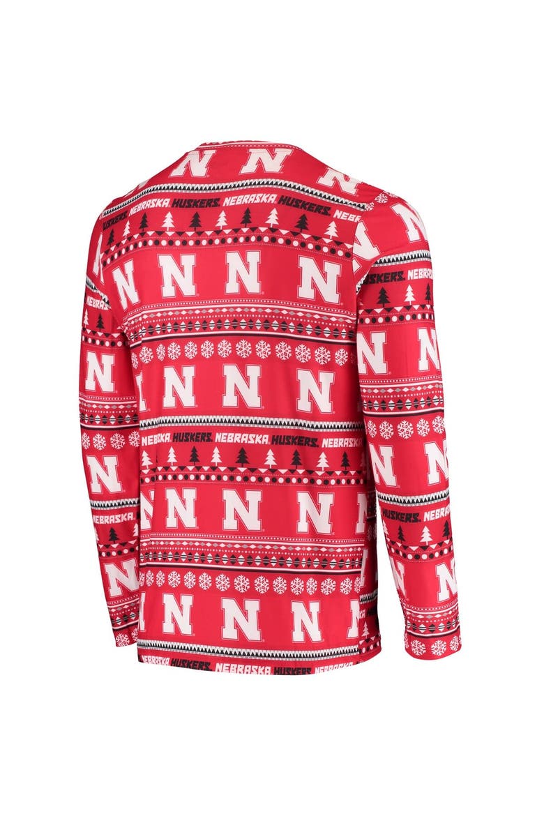 Men's Concepts Sport Scarlet Nebraska Huskers Ugly Sweater Knit Long Sleeve Top and Pant Set, Alternate, color, Scarlet