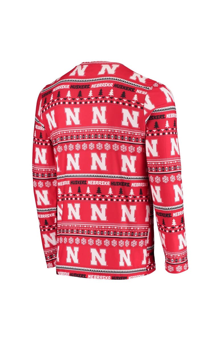 CONCEPTS SPORT Men's Concepts Sport Scarlet Nebraska Huskers Ugly Sweater Knit Long Sleeve Top and Pant Set, Alternate, color, Scarlet