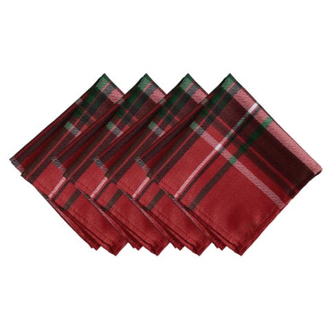 Pocono Plaid Holiday Fabric Napkins Set Of 4