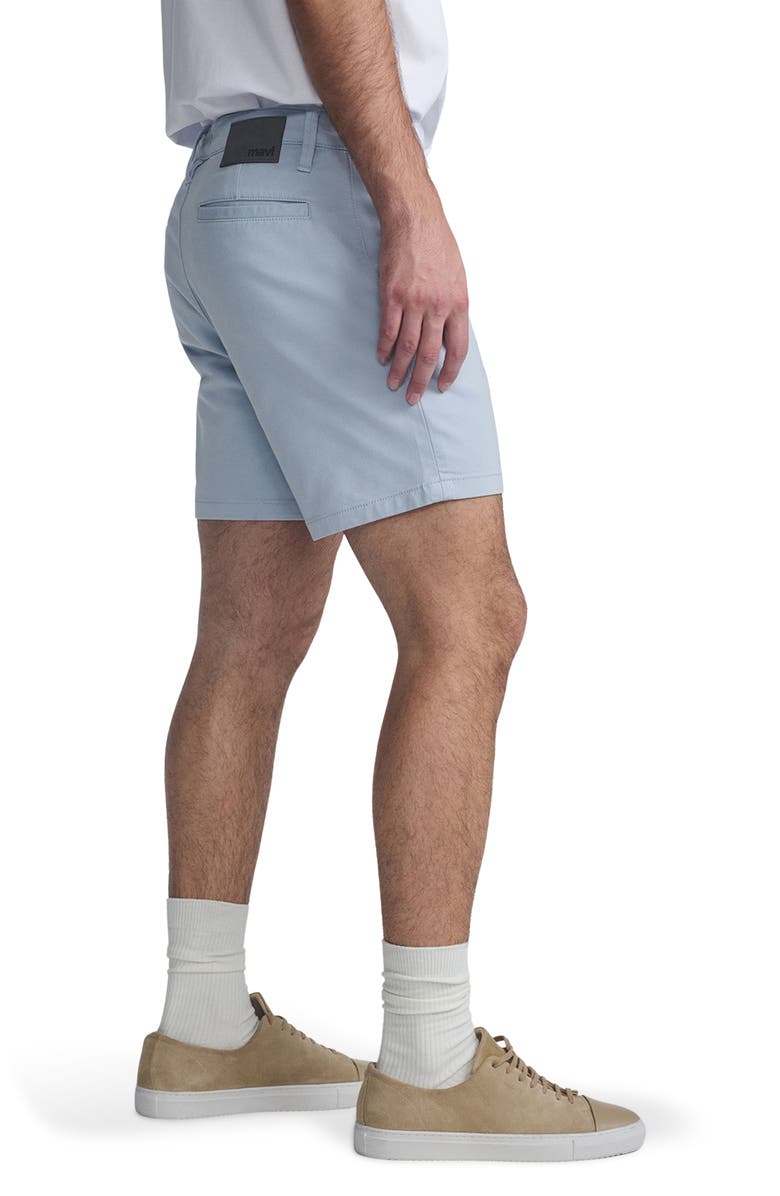 Mavi Jeans Nate Flat Front Stretch Twill Shorts, Alternate, color, Ice Blue Athletic