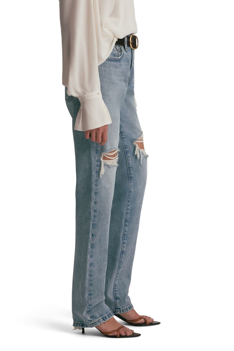 The Mikaela Ripped Low Rise Straight Leg Jeans, Alternate, color, LENNOX