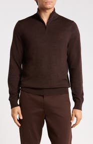 Nordstrom Washable Merino Wool Quarter Zip Sweater