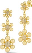 GLAZE JEWELRY Pavé Cubic Zirconia Flower Drop Earrings