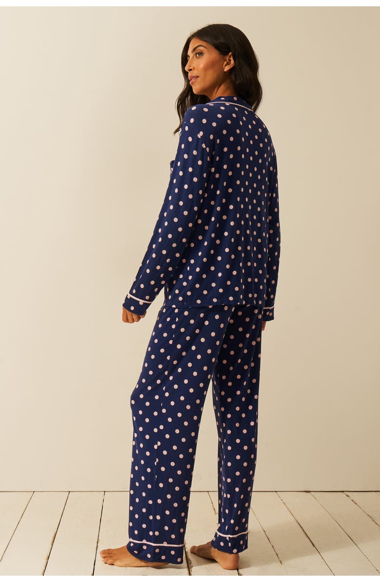 Stripe & Stare Long Pyjama Set, Alternate, color, Navy Spot