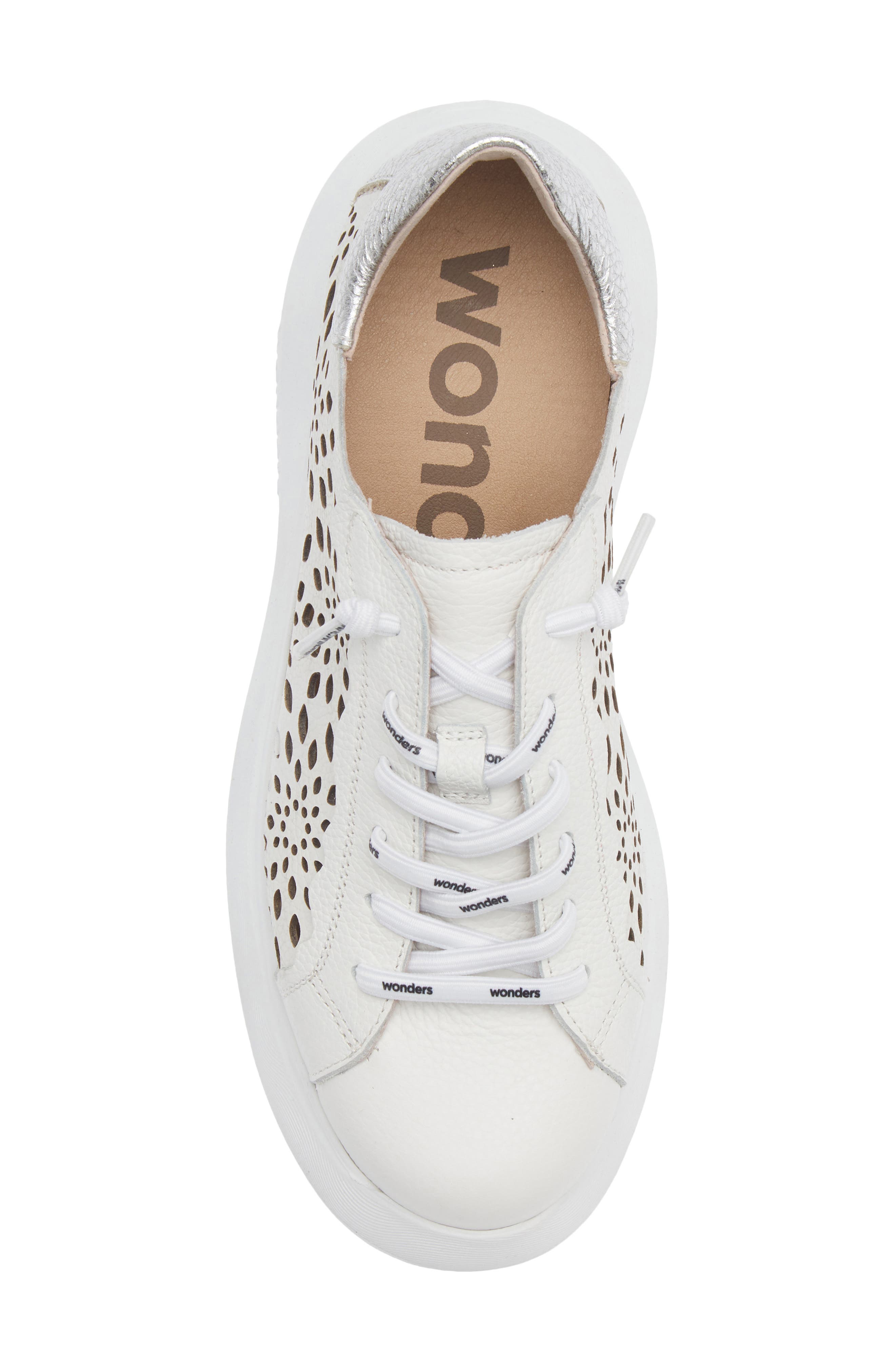 Laser Cutout Platform Sneaker, Alternate, color, OFF WHITE/ PLATA