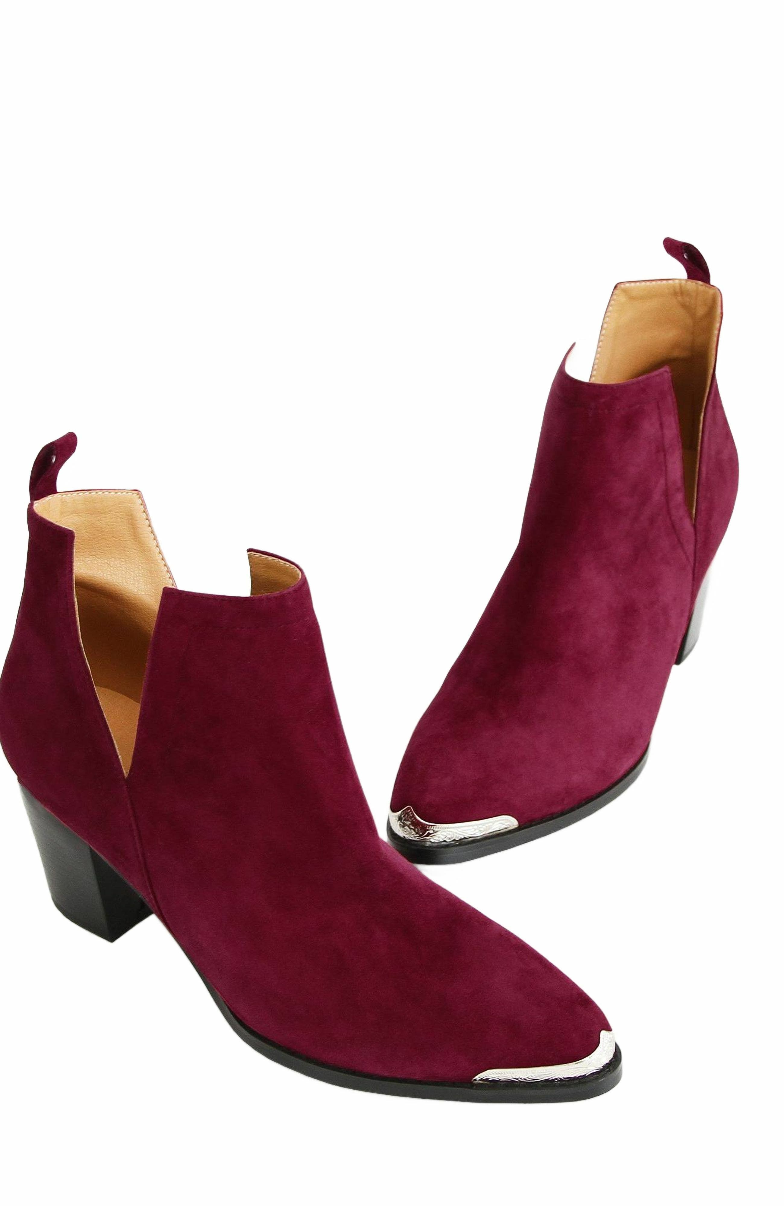 Austin Croc Embossed Ankle Boot, Alternate, color, Merlot