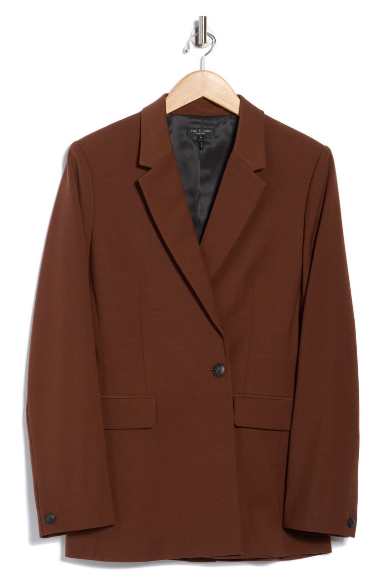 Roxanne Wool Blend Blazer, Alternate, color, DARK BROWN