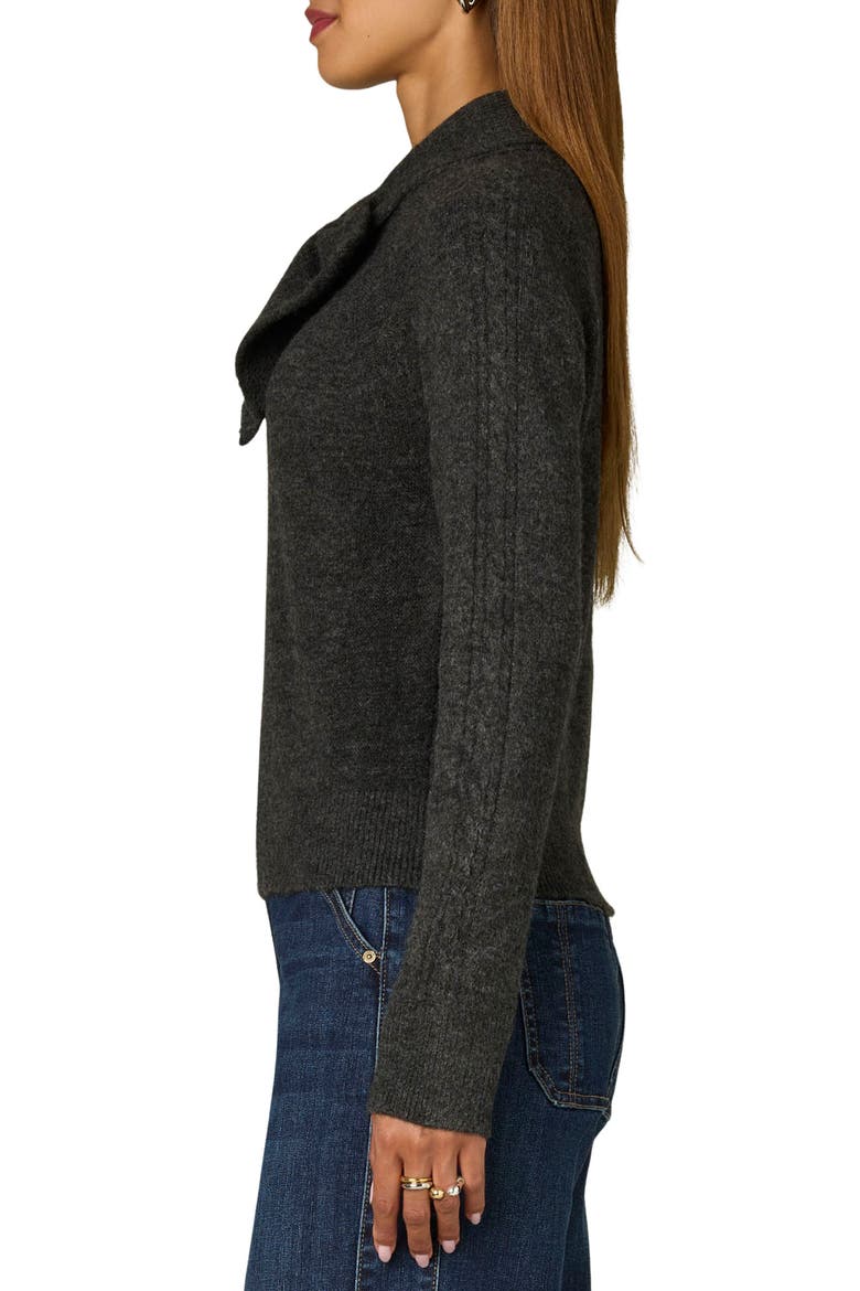 Tie Neck Sweater, Alternate, color, CHARCOAL