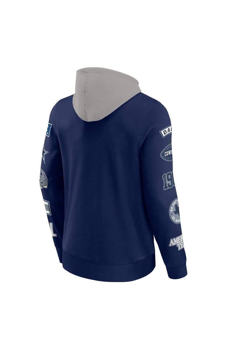 FANATICS Men's Fanatics Navy/Silver Dallas Cowboys Patched Out Pullover Hoodie, Alternate, color, Navy