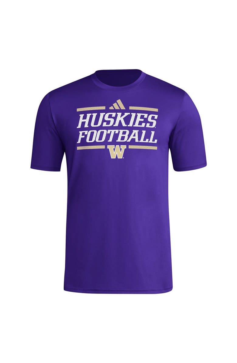 adidas Men's adidas Purple Washington Huskies Locker Football Pre-Game AEROREADY T-Shirt, Alternate, color, Purple