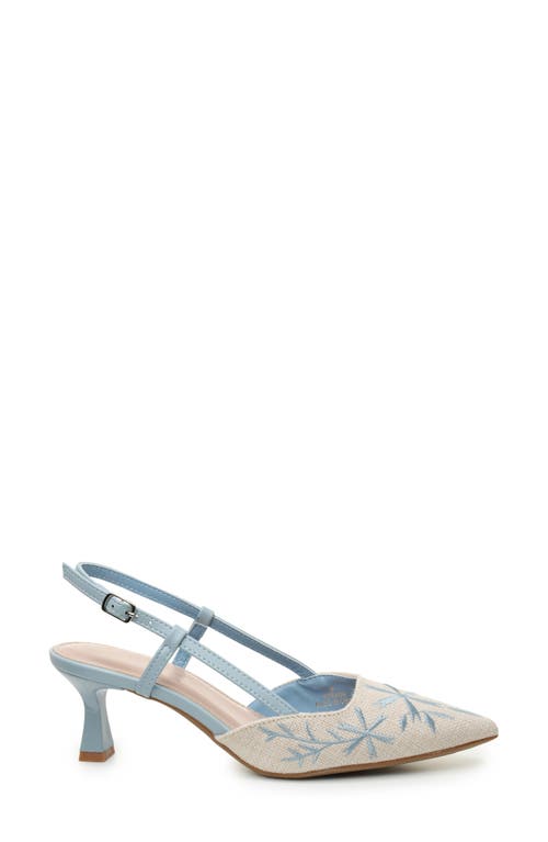 Nicole Miller Embroidered Slingback Pump In Beige Sky