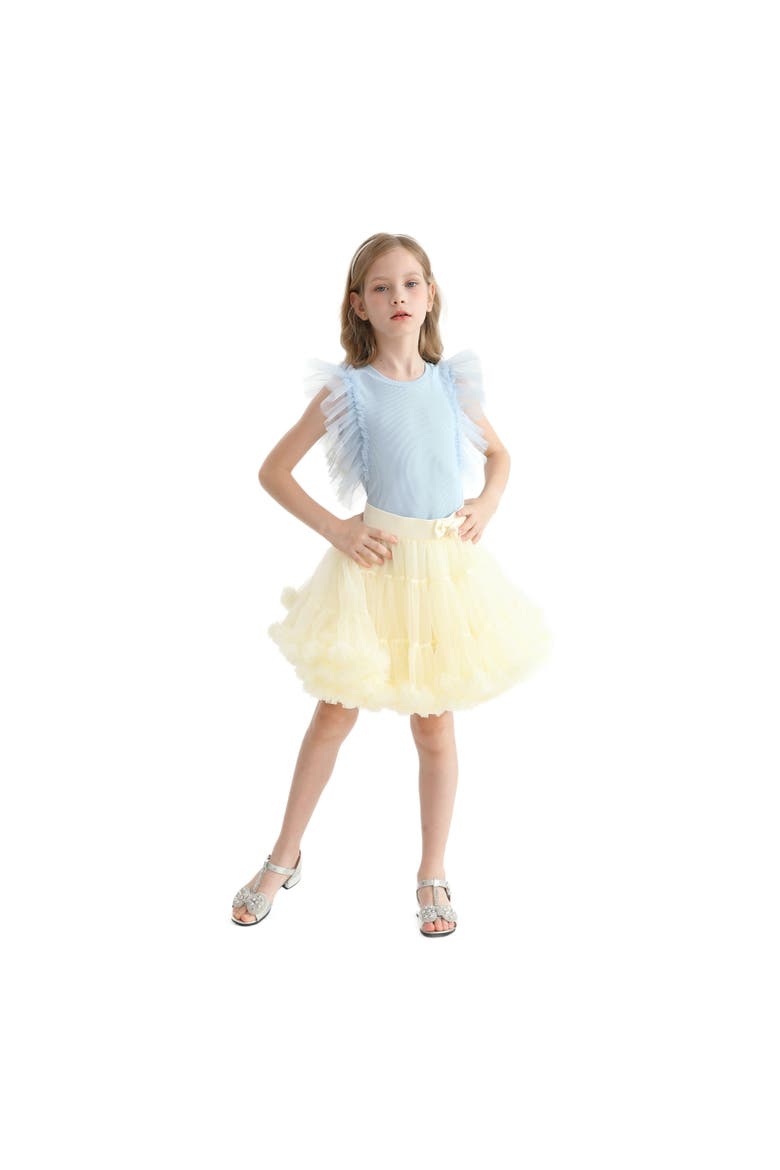 Tulle Frill T-Shirt, Alternate, color, Blue