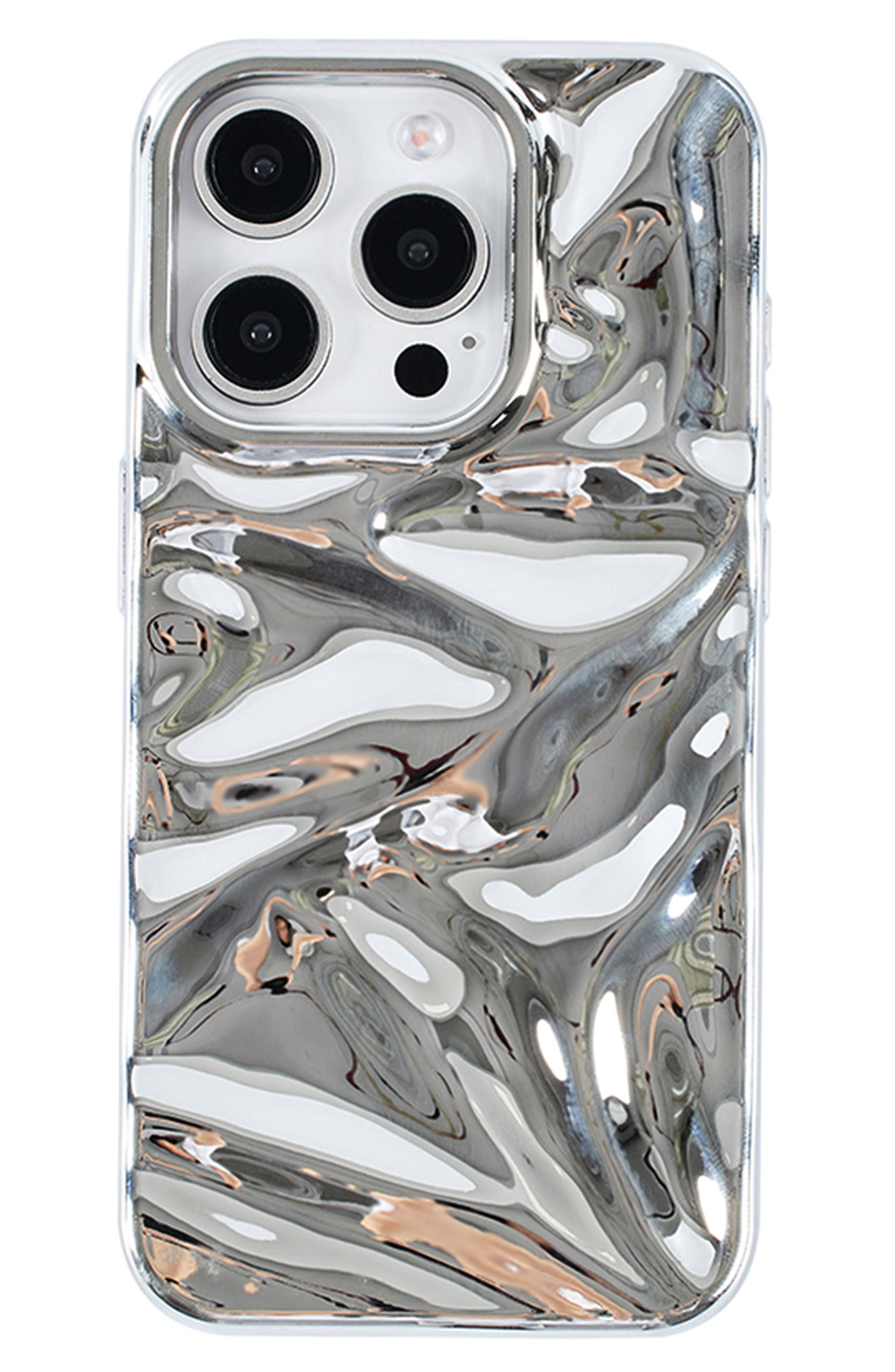 Auramma Silver Crinkle iPhone 15 Pro Max Case