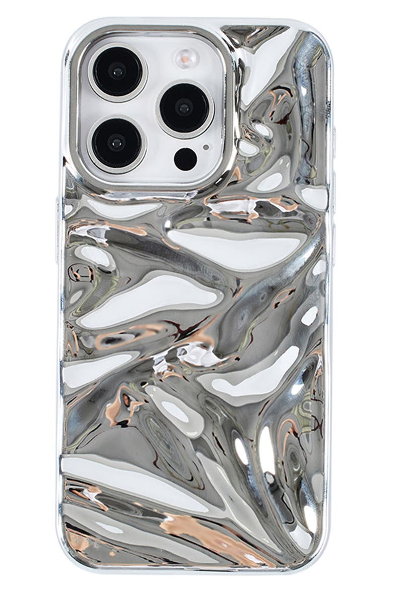 Silver Crinkle iPhone 15 Pro Max Case, Main, color, SILVER