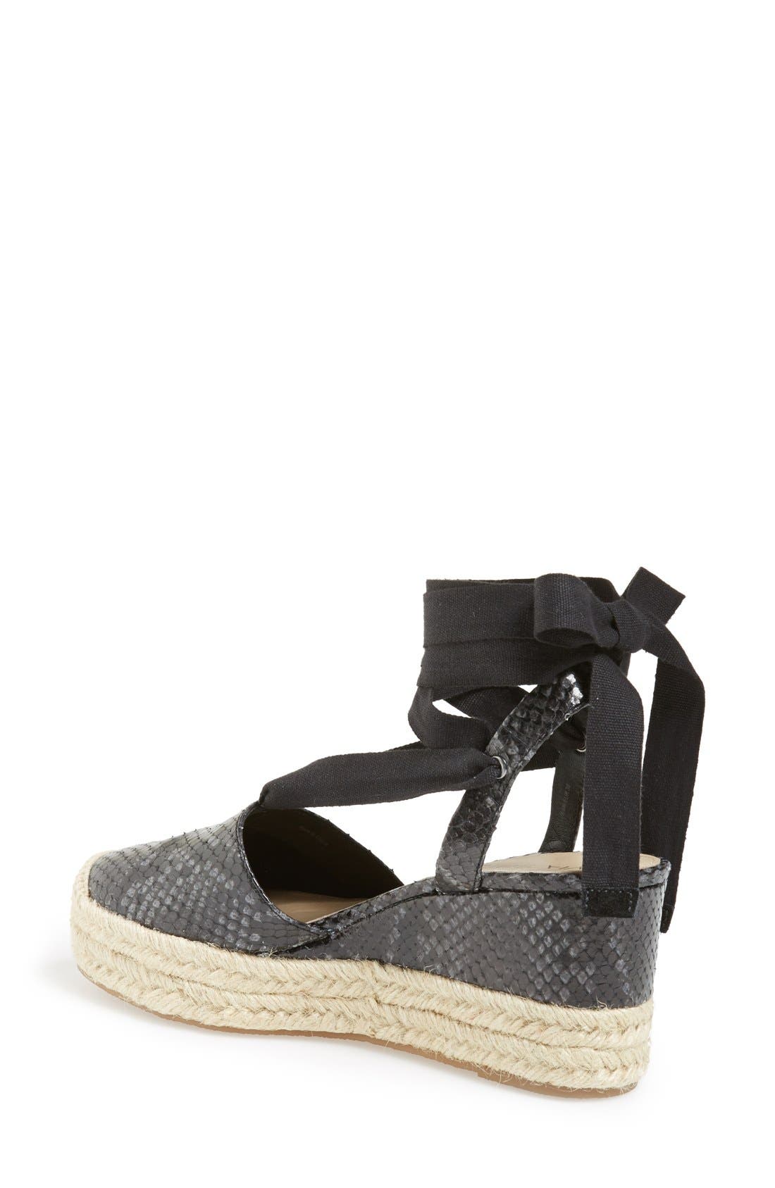 'Ralina' Espadrille Wedge, Alternate, color, BLACK