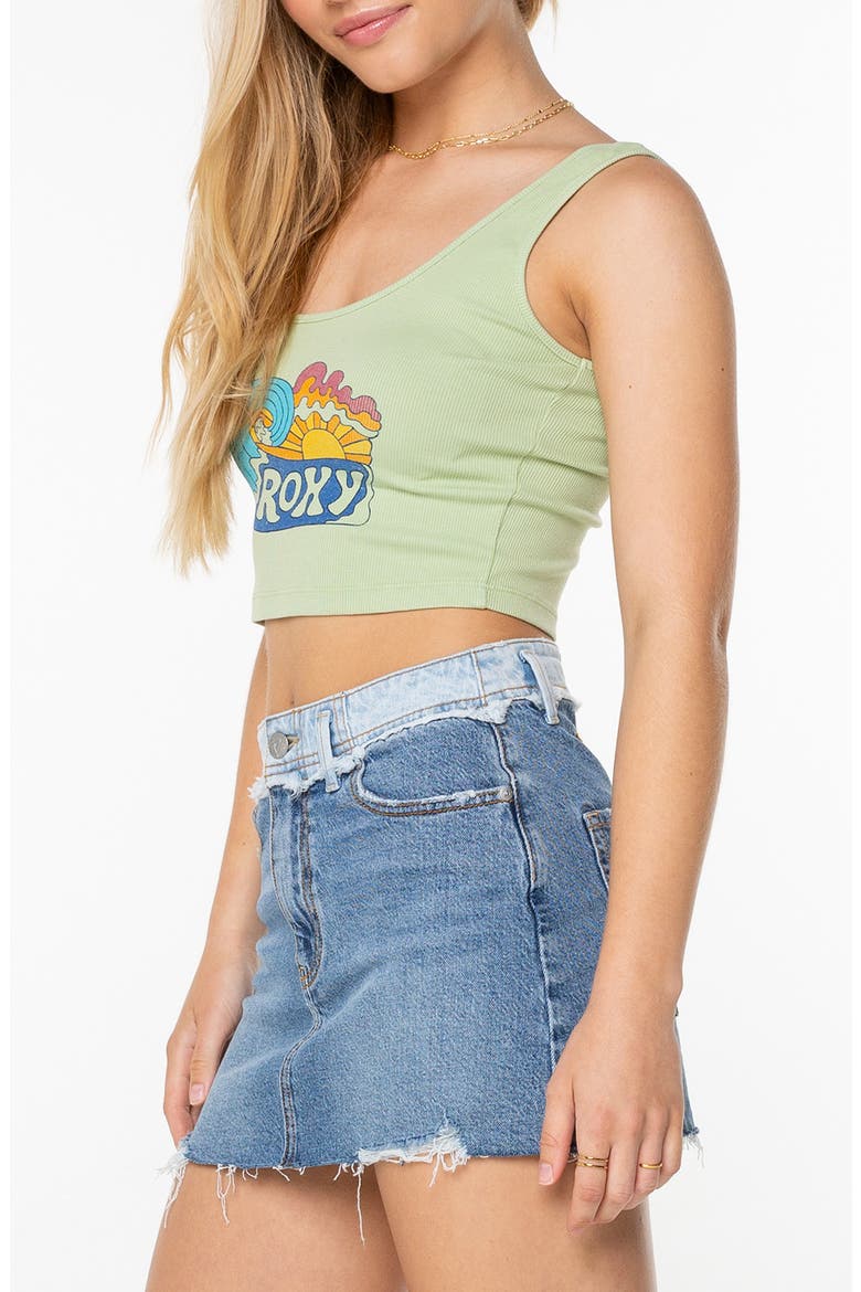 Grateful for Nature Crop Rib Graphic Tank, Alternate, color, TARRAGON