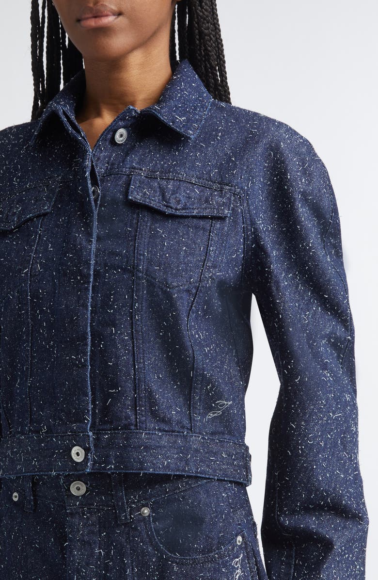 Jacquemus The Ovalo de Nîmes Denim Jacket, Alternate, color, Navy