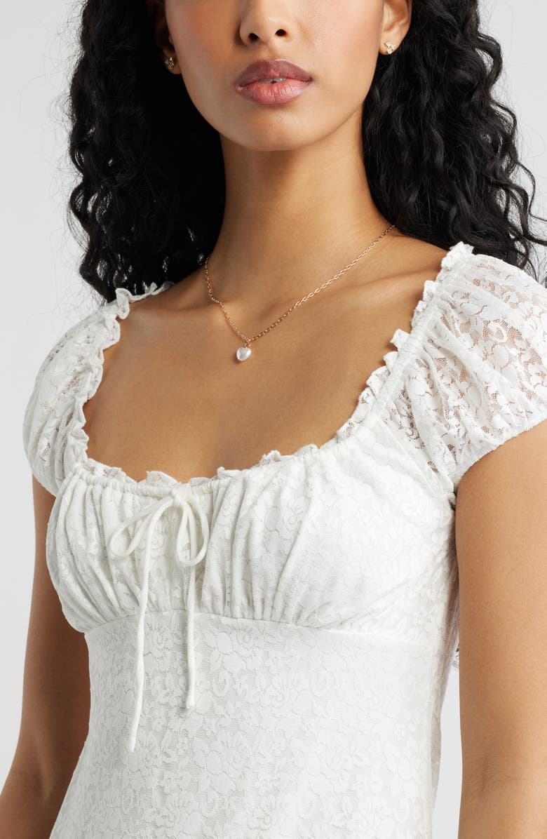 BP. Floral Lace Minidress, Alternate, color, White