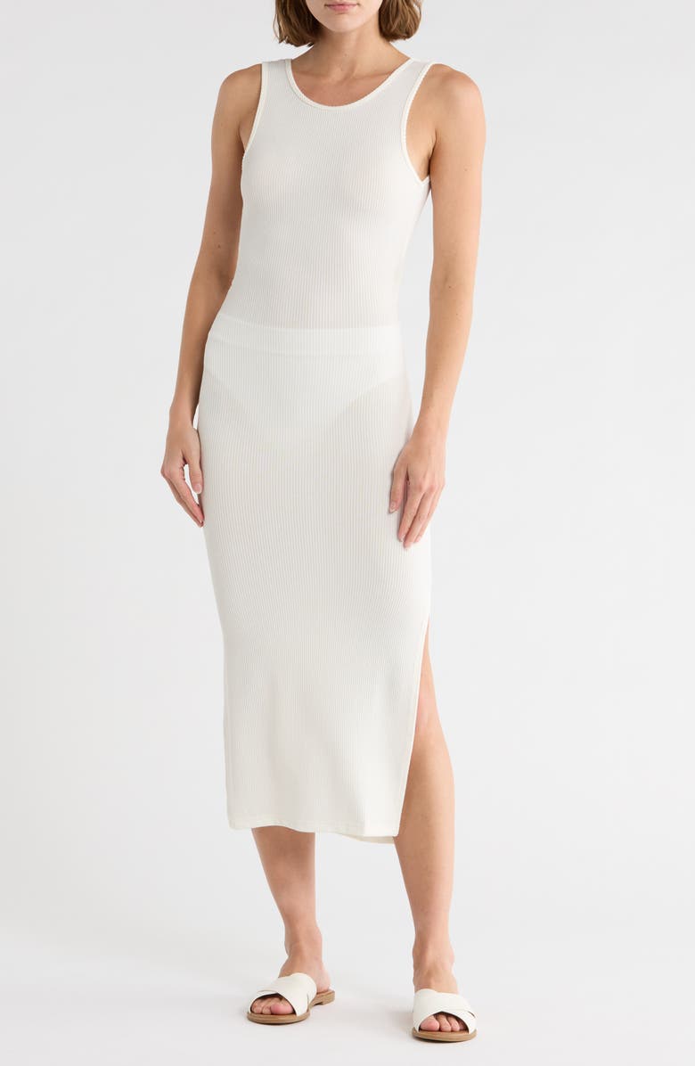 Elan Reversible Cutout Midi Cover-Up Dress, Main, color, White