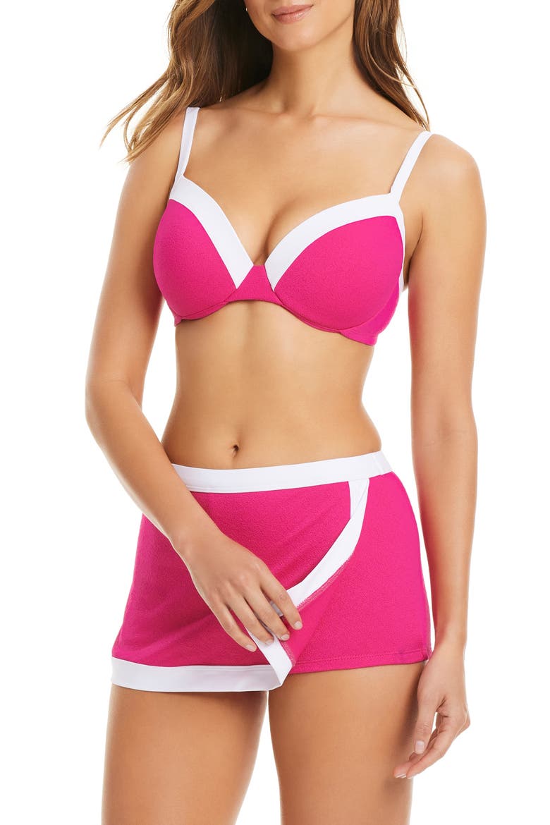 Skirted Bikini Bottoms, Alternate, color, PINK PUNCH