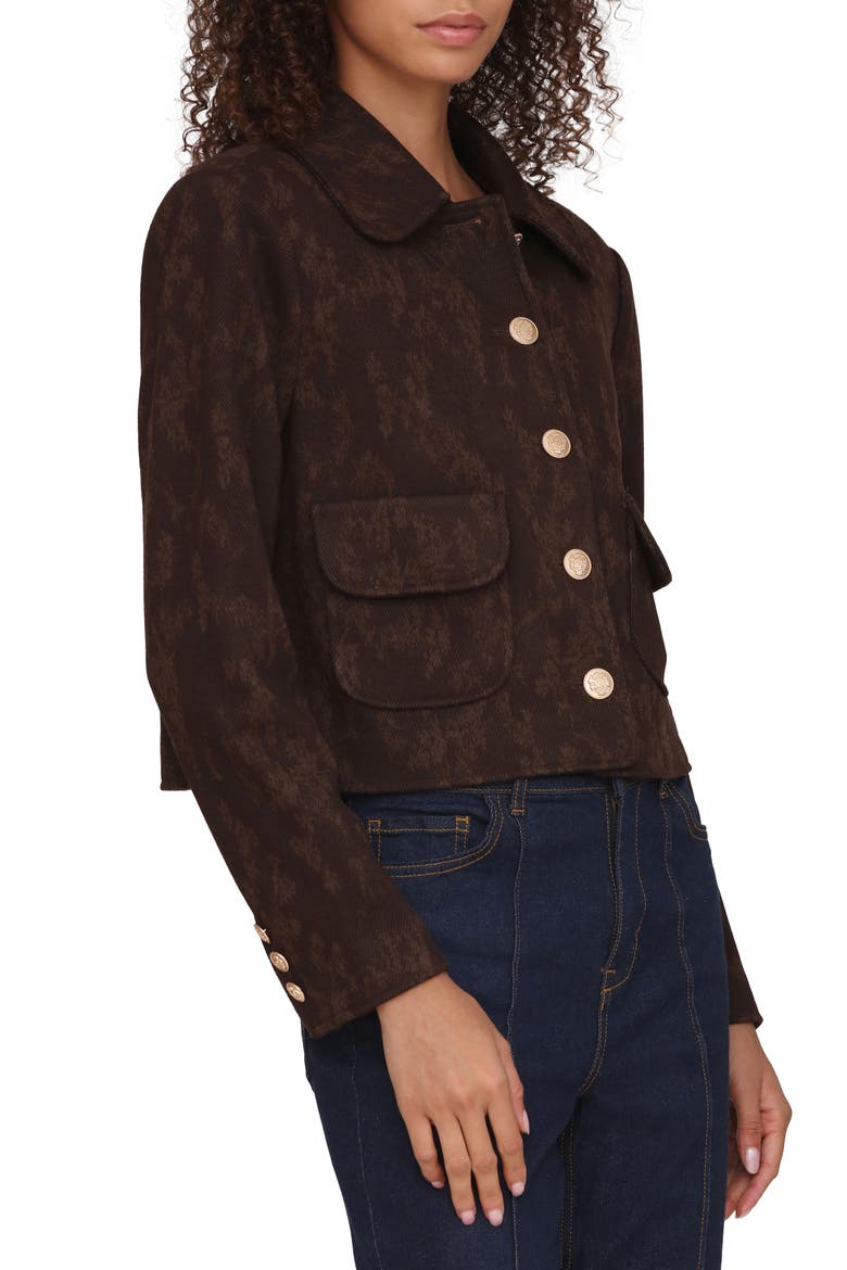 Floral Jacquard Crop Jacket, Alternate, color, BITTER FLORAL