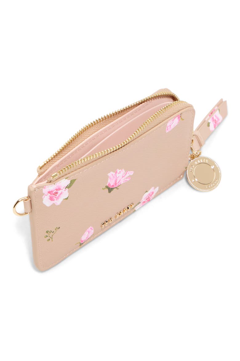 Lulu Card Case, Alternate, color, DITSY PINK FLOWER GINGER ROOT
