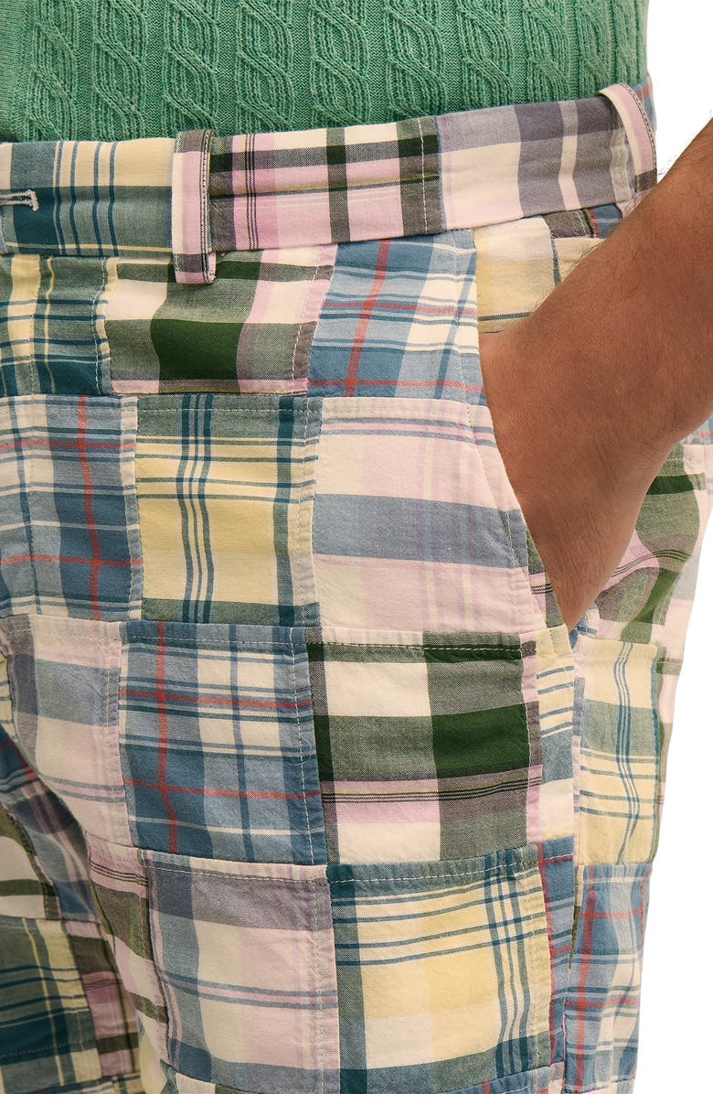 Brooks Brothers Patchwork Cotton Shorts, Alternate, color, Faded Green Patchwork