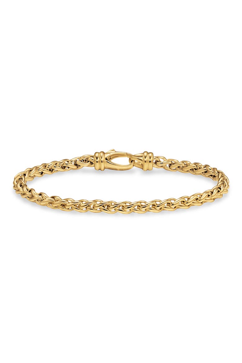 Wheat Chain Bracelet in 18K Yellow Gold, 4mm, Main, color, GOLD