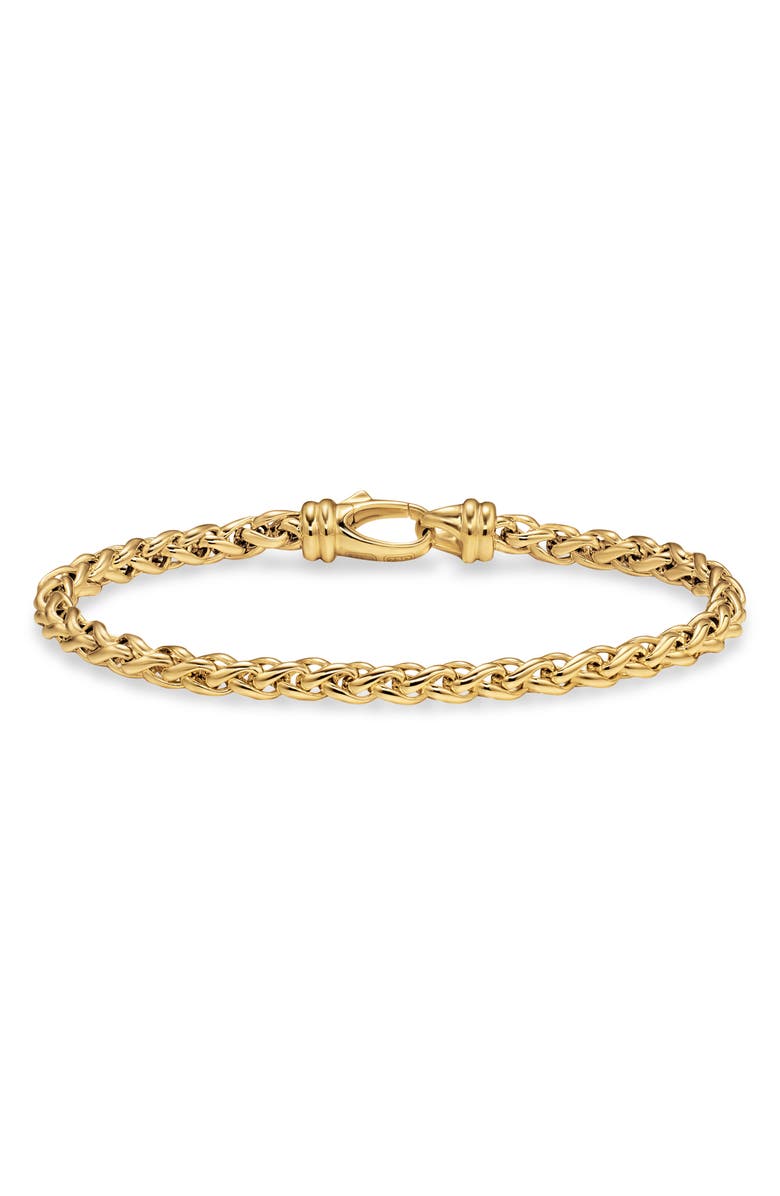 David Yurman Wheat Chain Bracelet in 18K Yellow Gold, 4mm, Main, color, Gold