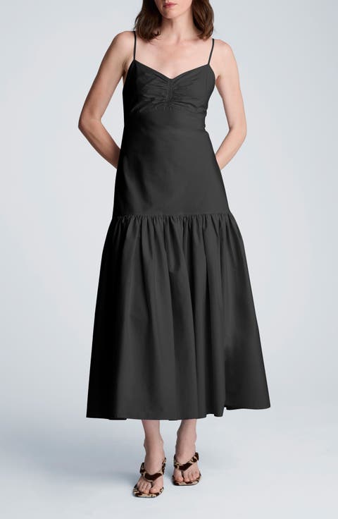 Sleeveless Bubble Flounce Maxi Dress