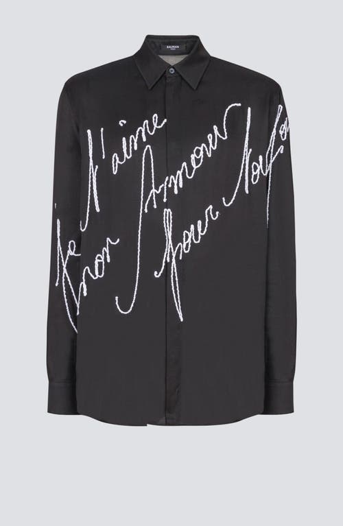Balmain Loose Shirt With "love Letter" Embroidery