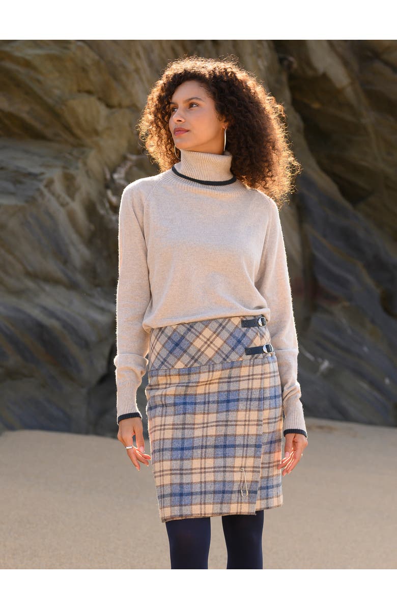 Celtic & Co. Geelong Wool Slouch Turtleneck Sweater, Alternate, color, Oatmeal / Slate