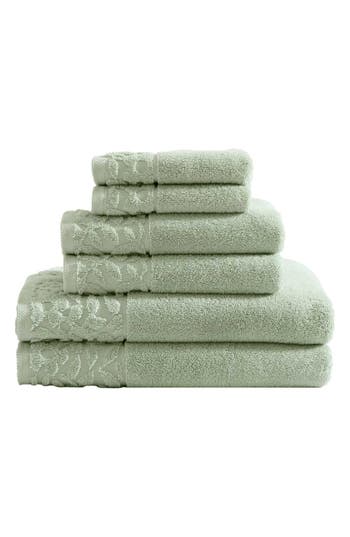 Laura Ashley Marilyn Cotton Terry 6pc Towel Set In Sage Green