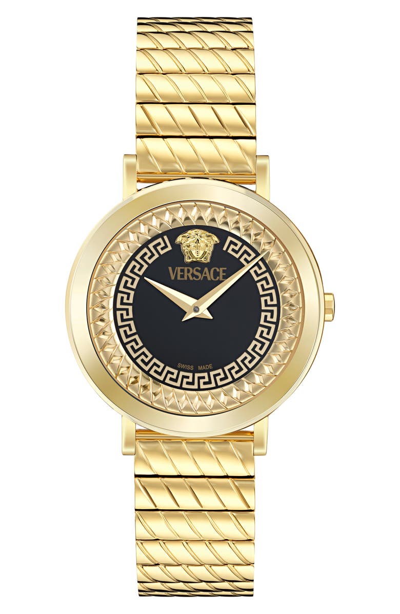 Versace Delphinus Bracelet Watch, 35mm, Main, color, Ip Yellow Gold