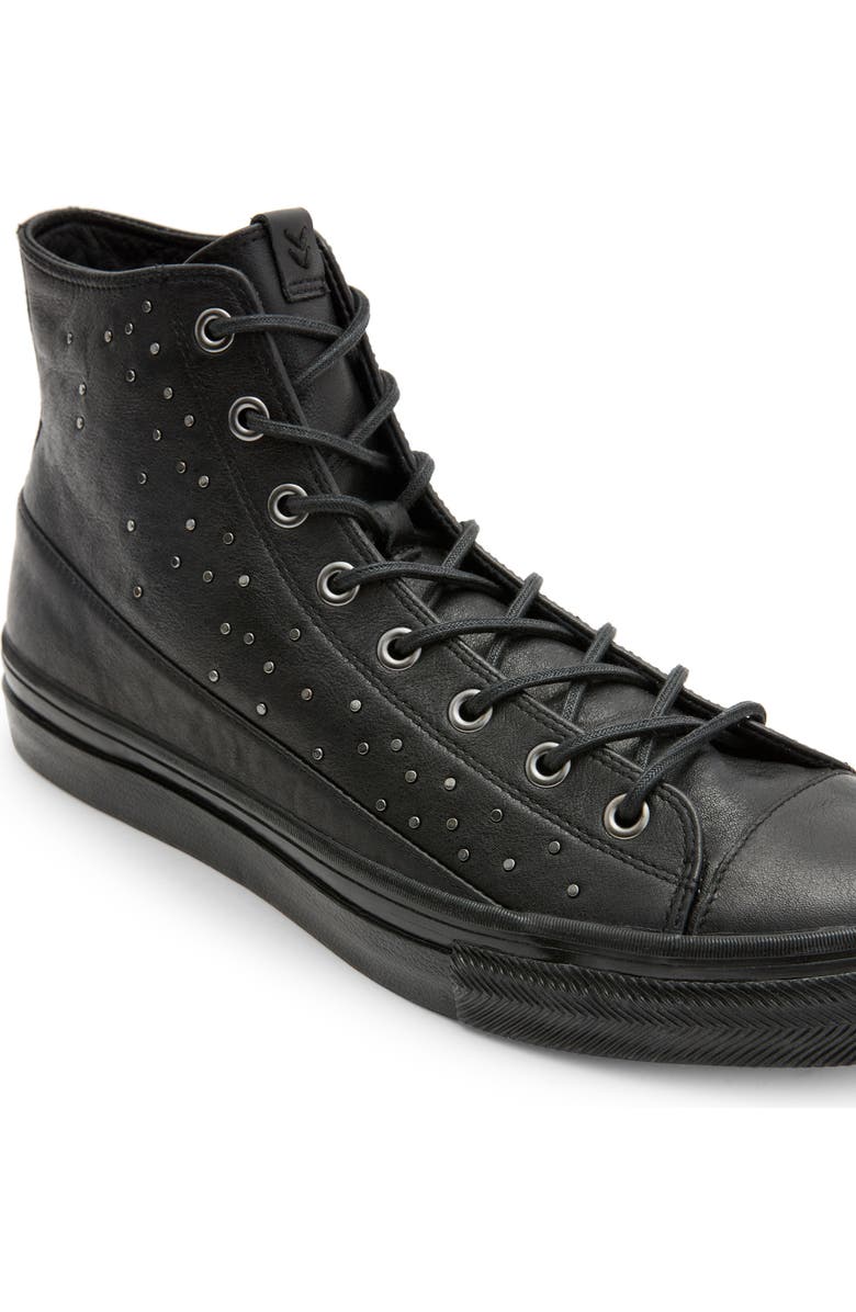 John Varvatos 315 Vulcanized Studded High Top Sneaker, Alternate, color, Black