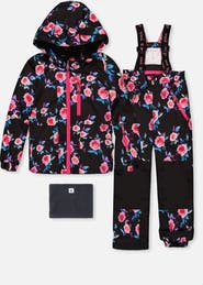 Deux par Deux Floral Jacket & Foot Strap Pants Two Piece Snowsuit