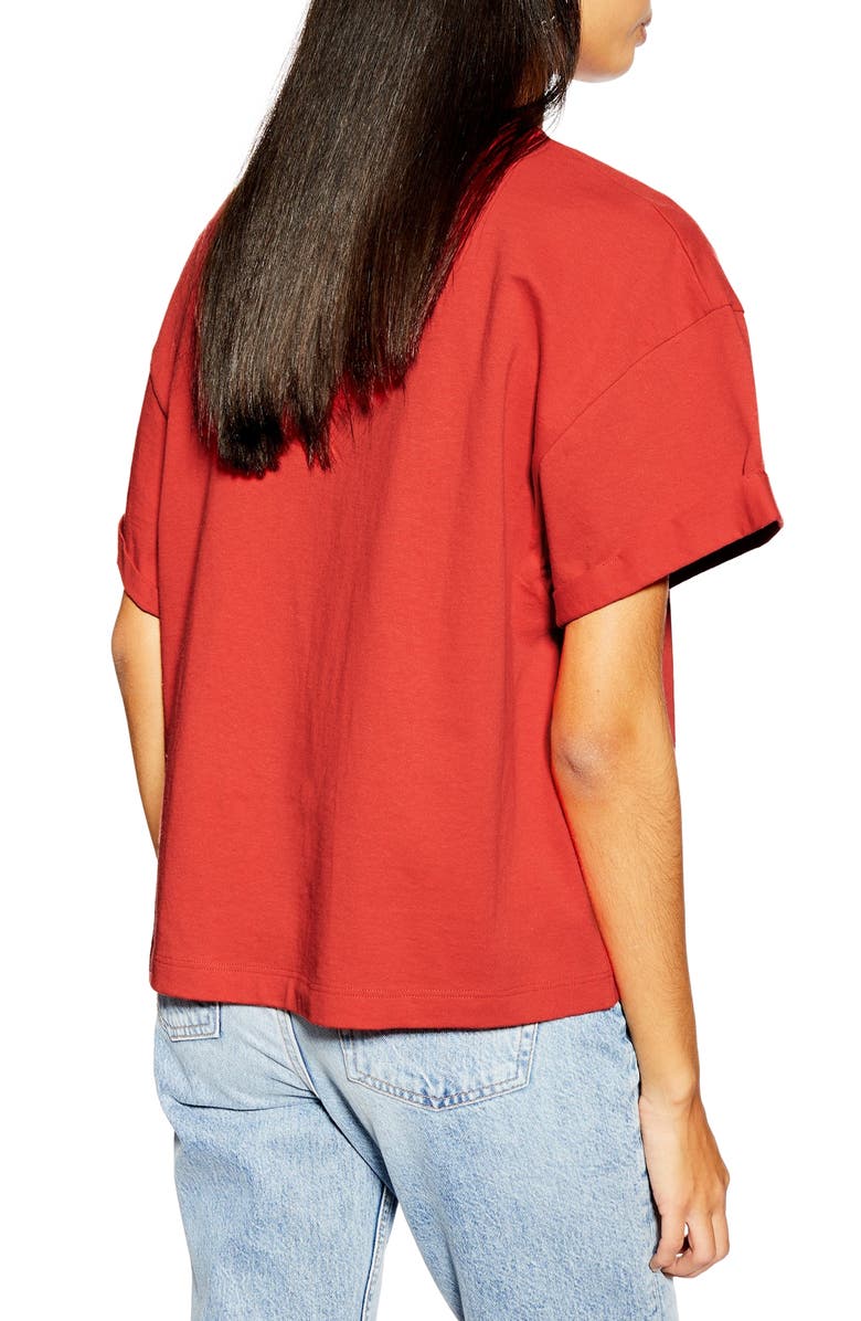 Topshop Boxy Roll Tee, Alternate, color, 