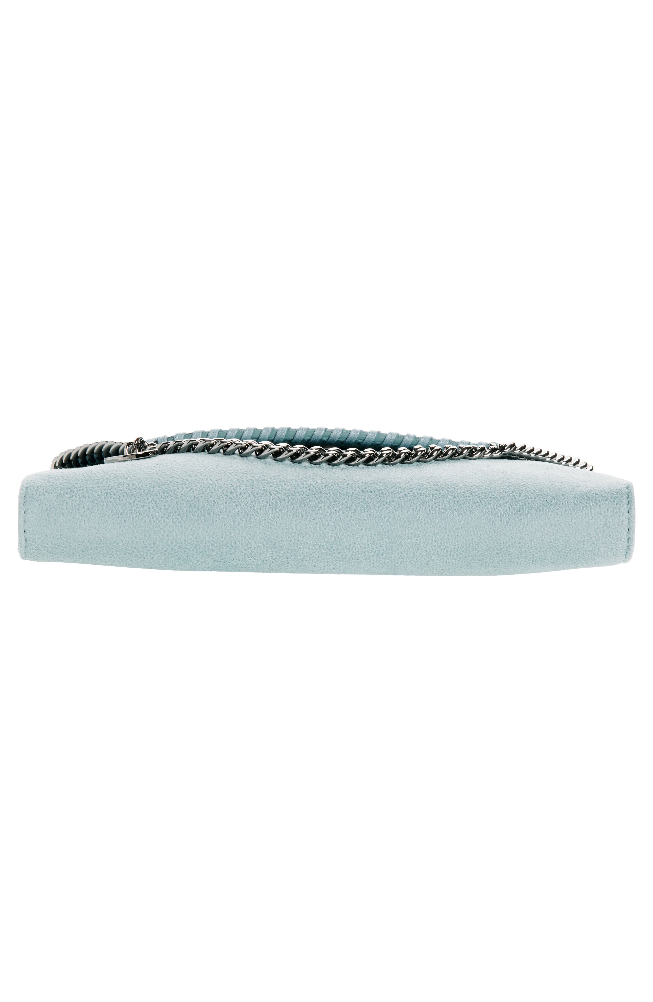 Stella McCartney Mini Falabella Shaggy Dear Faux Leather Crossbody Bag, Alternate, color, Ice Blue