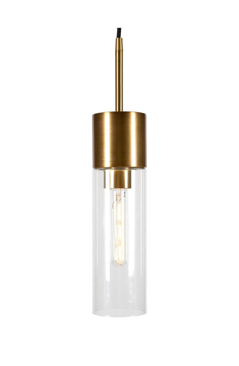 ADDISON AND LANE Lance Brass and Clear Glass Pendant, Alternate, color,