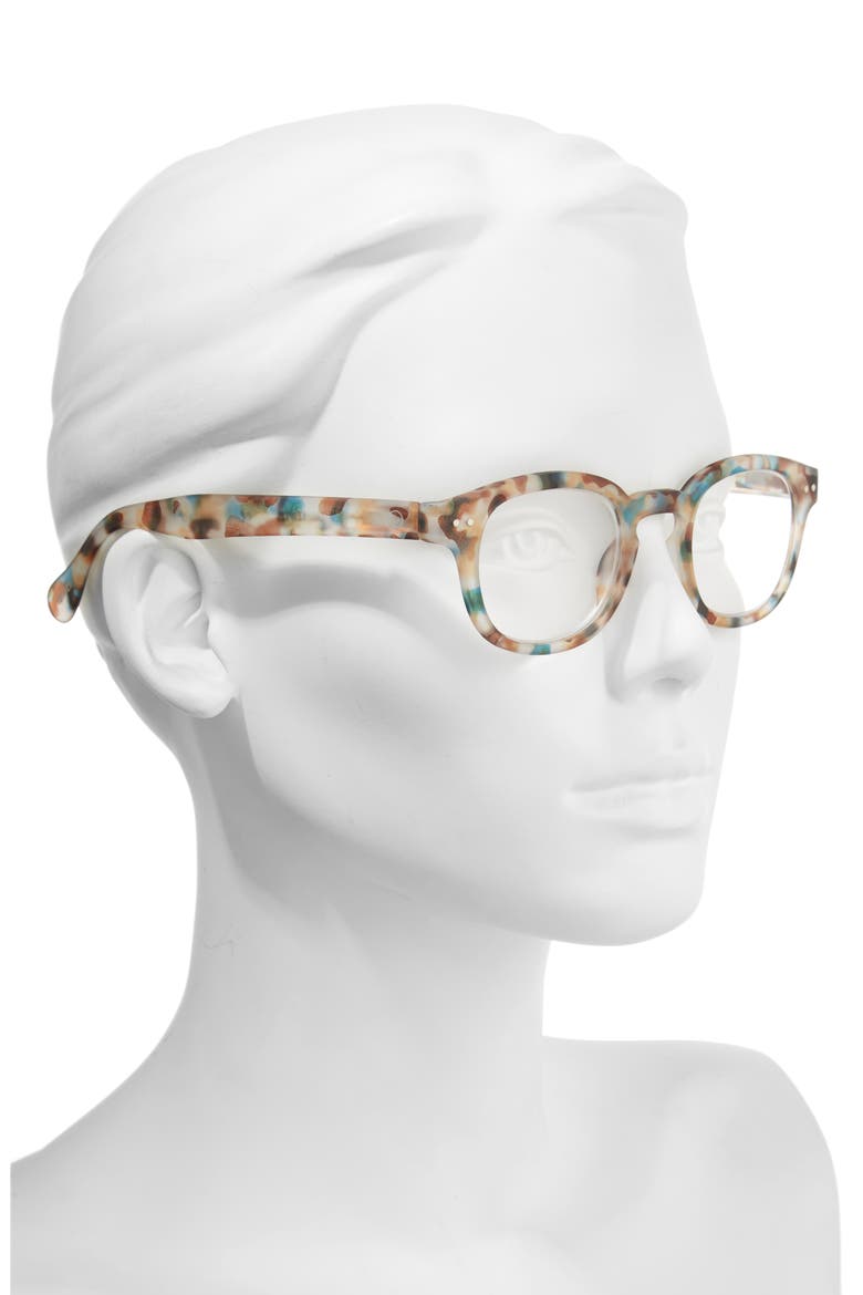 #C 49mm Square Reading Glasses, Alternate, color, BLUE TORTOISE