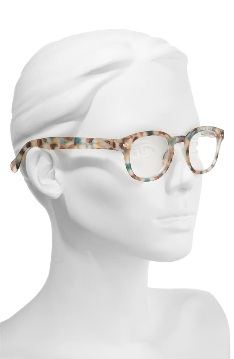 IZIPIZI #C 49mm Square Reading Glasses, Alternate, color, Blue Tortoise