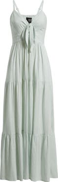 CeCe Stripe Tie Front Maxi Dress