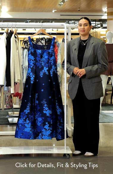 【海外限定】AdriannaPapell ☆ドレスBlue Border Jacquard Dres Buy Adrianna Papell Blue Border Jacquard Dress from Next USA