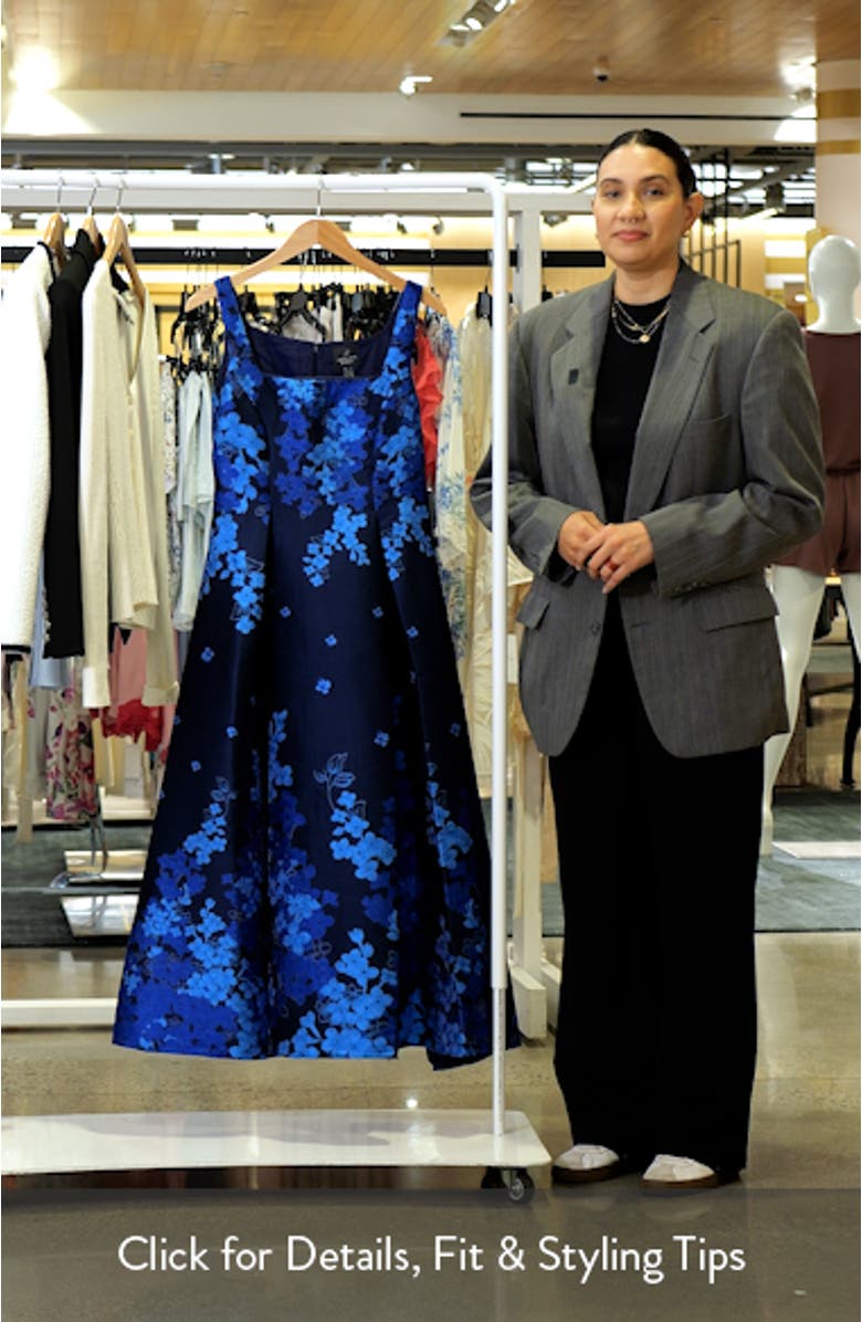 Border Sleeveless Jacquard Fit & Flare Midi Dress, sales video thumbnail