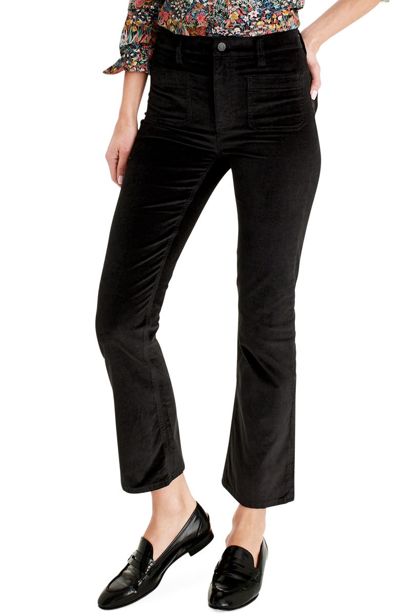J.Crew Billie Demi-Boot Crop Velvet Jeans, Main, color, 